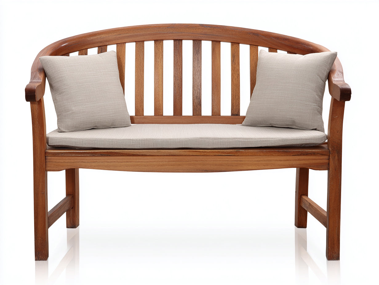 Panche da giardino-Legno-Tessuto-150x60x92 cm-marrone naturale-beige-Classico