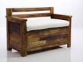 Panche da giardino-Legno-Tessuto-150x60x90 cm-legno naturale scuro-bianco-Classico