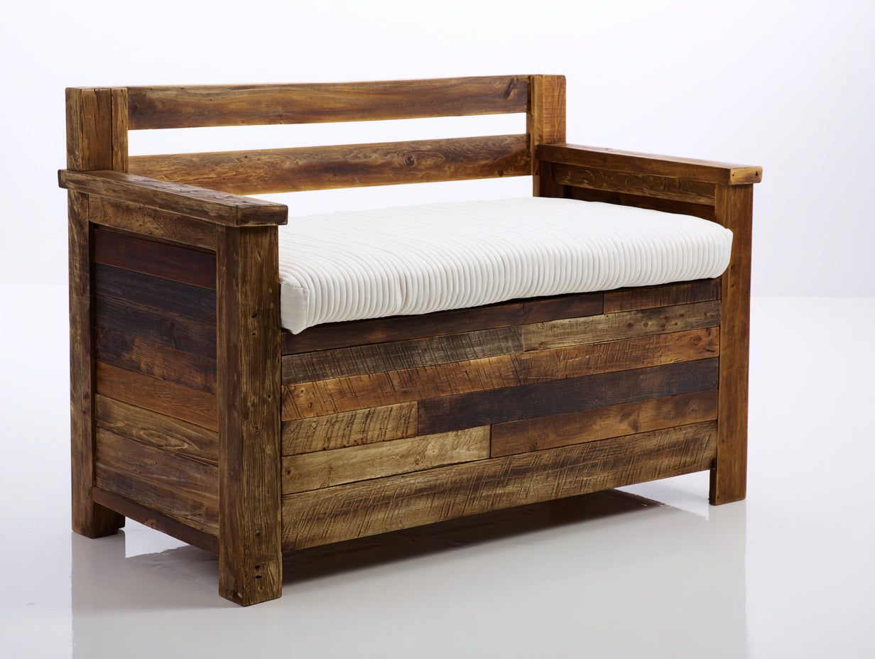 Panche da giardino-Legno-Tessuto-150x60x90 cm-legno naturale scuro-bianco-Classico