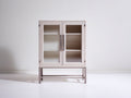 Vetrina-MDF-legno-metallo-vetro-100x40x150 cm-Beige-design moderno elegante