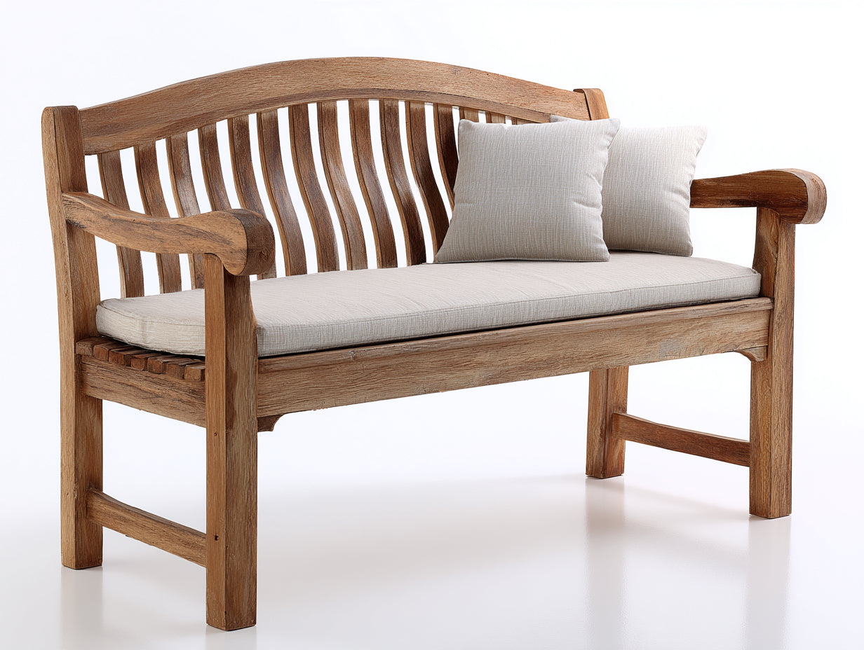 Panche da giardino-Legno-Tessuto-160x65x95 cm-legno naturale chiaro-Classico