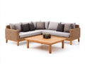 Divani da esterno - rattan PE-legno-tessuto - 286x286x78 cm - marrone naturale-beige - stile lounge moderno