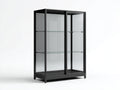 Vetrina-metallo-vetro-110x40x170 cm-Nero-design moderno minimalista
