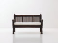 Panche da giardino-Legno-Tessuto-145x60x92 cm-marrone scuro-bianco-Classico antico
