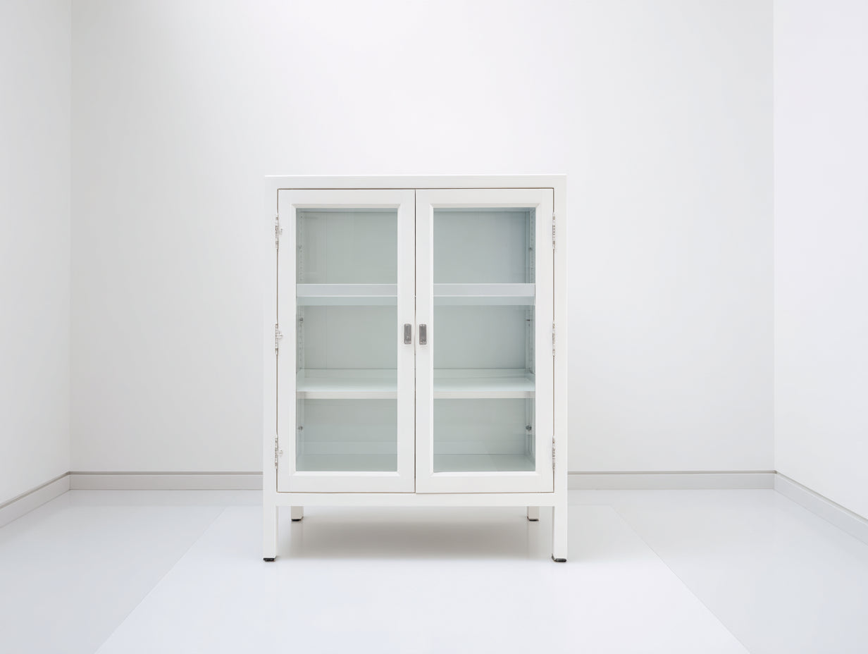 Vetrina-MDF-vetro-100x40x120 cm-Bianco-design moderno minimalista