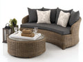 Divani da esterno - rattan PE-vetro-tessuto - 232x112x82 cm - marrone naturale-grigio scuro - stile lounge moderno