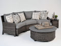 Divani da esterno - rattan PE-tessuto - 286x108x80 cm - grigio naturale-grigio scuro - stile lounge moderno