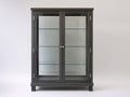 Vetrina-legno-MDF-vetro-110x40x165 cm-Grigio scuro-design classico elegante
