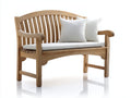 Panche da giardino-Legno-Tessuto-152x60x92 cm-legno naturale chiaro-bianco-Classico elegante