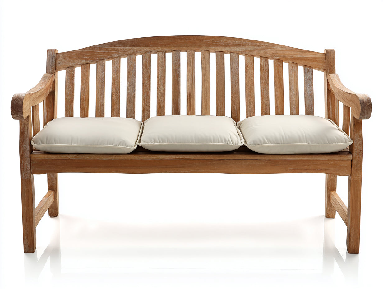 Panche da giardino-Legno-Tessuto-150x65x95 cm-Marrone-Beige-Classico