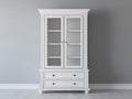 Vetrina-MDF-legno-vetro-110x45x190 cm-Bianco-design classico elegante