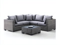 Divani da esterno - rattan PE-vetro-tessuto - 260x260x78 cm - grigio naturale-grigio - stile lounge moderno