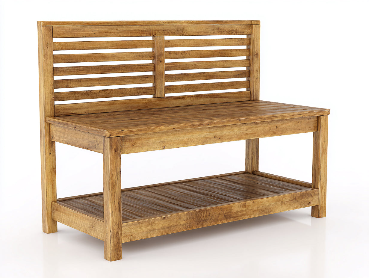 Panche da giardino-Legno-140x60x90 cm-Marrone naturale-Classico