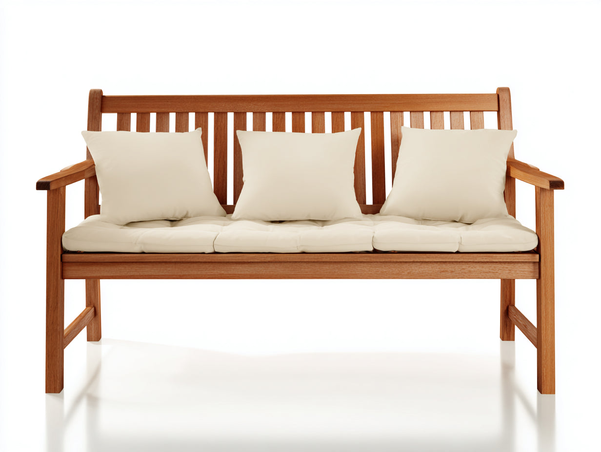 Panche da giardino-Legno-Tessuto-170x62x95 cm-marrone naturale-beige-Classico