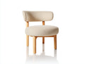 Sedia da pranzo-tessuto bouclé-legno massello-58x56x76 cm-beige chiaro-legno naturale-stile moderno nordico