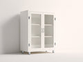 Vetrina-MDF-vetro-100x40x160 cm-Bianco-design moderno minimalista