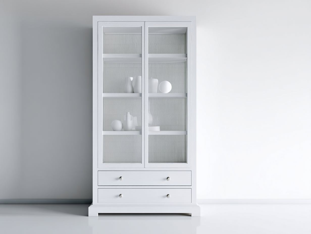 Vetrina-MDF-vetro-90x40x170 cm-Bianco-design moderno minimalista